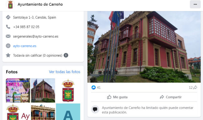 Facebook Ayuntamiento Carreño