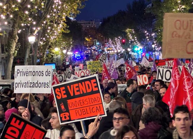 Huelga universitaria en Madrid