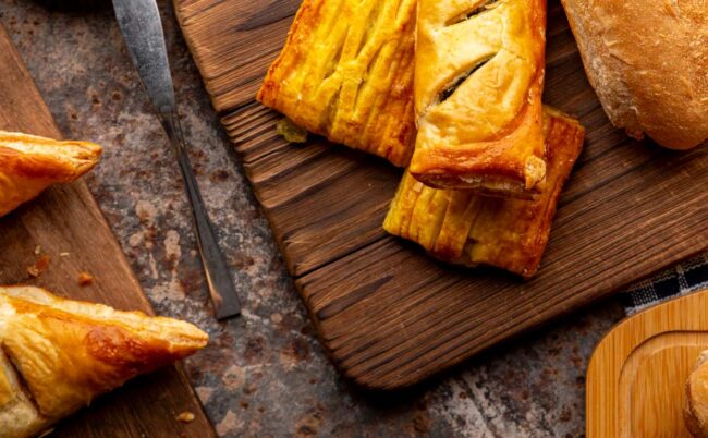 Empanadillas de plátano al horno y hojaldre