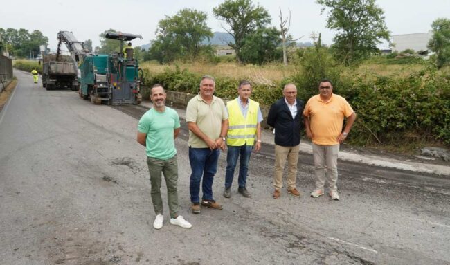 Reparación de la carretera entre Granda oeste y Colloto